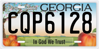 GA license plate CQP6128