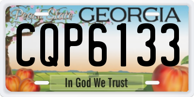 GA license plate CQP6133