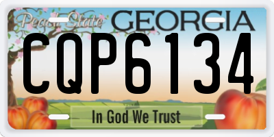 GA license plate CQP6134