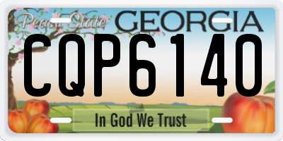GA license plate CQP6140