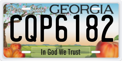 GA license plate CQP6182