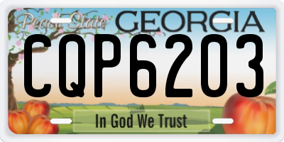 GA license plate CQP6203