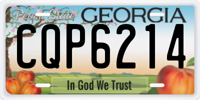 GA license plate CQP6214
