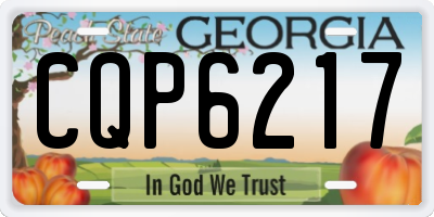 GA license plate CQP6217