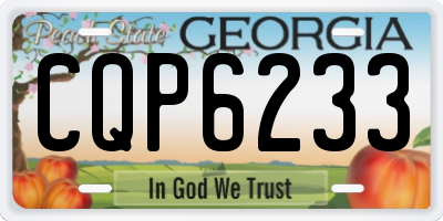 GA license plate CQP6233