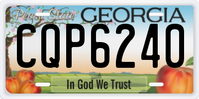 GA license plate CQP6240
