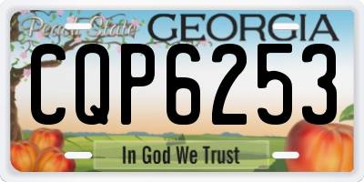 GA license plate CQP6253