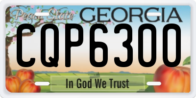 GA license plate CQP6300