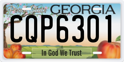 GA license plate CQP6301