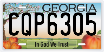GA license plate CQP6305