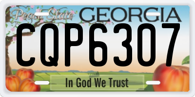 GA license plate CQP6307