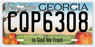 GA license plate CQP6308
