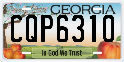 GA license plate CQP6310