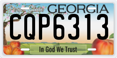 GA license plate CQP6313