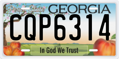 GA license plate CQP6314