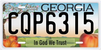 GA license plate CQP6315