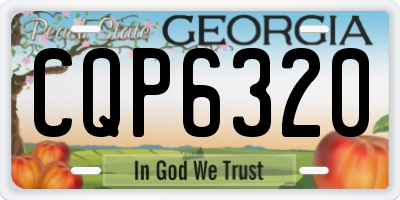 GA license plate CQP6320