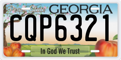 GA license plate CQP6321
