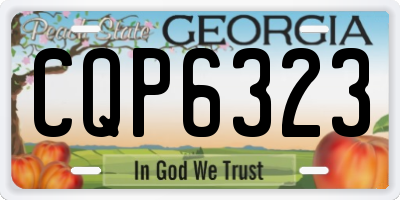 GA license plate CQP6323