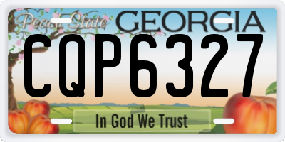GA license plate CQP6327
