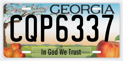 GA license plate CQP6337