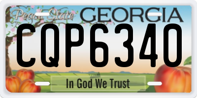 GA license plate CQP6340