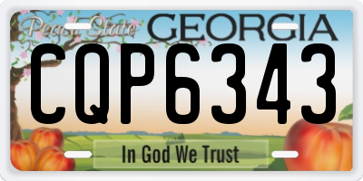 GA license plate CQP6343