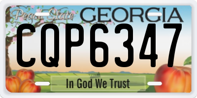 GA license plate CQP6347
