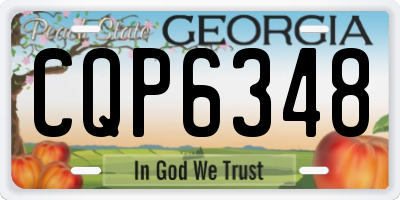 GA license plate CQP6348