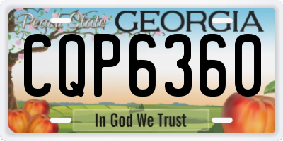 GA license plate CQP6360