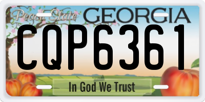 GA license plate CQP6361