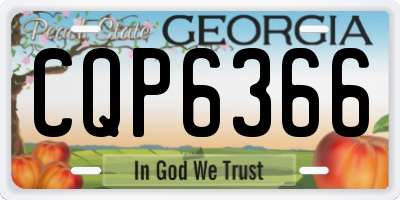 GA license plate CQP6366