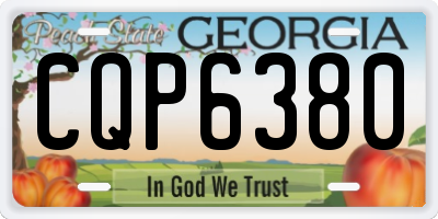 GA license plate CQP6380
