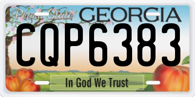 GA license plate CQP6383