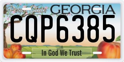 GA license plate CQP6385