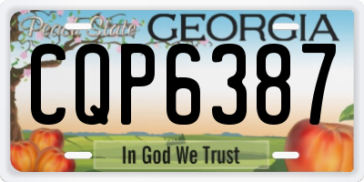 GA license plate CQP6387