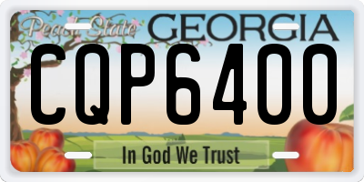 GA license plate CQP6400
