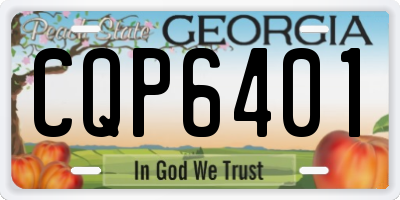 GA license plate CQP6401