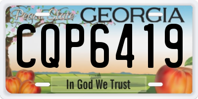 GA license plate CQP6419