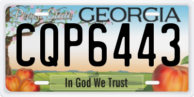 GA license plate CQP6443