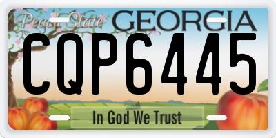 GA license plate CQP6445