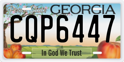 GA license plate CQP6447