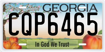 GA license plate CQP6465