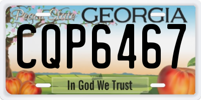 GA license plate CQP6467