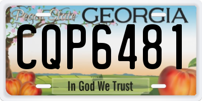 GA license plate CQP6481