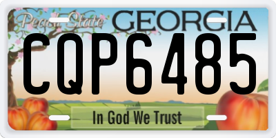 GA license plate CQP6485