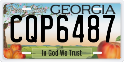 GA license plate CQP6487