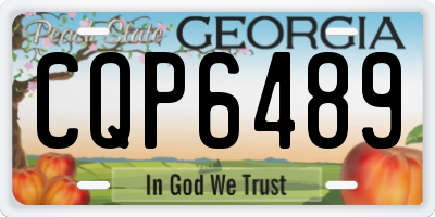GA license plate CQP6489