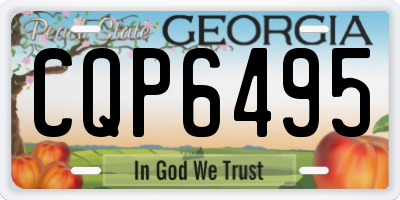 GA license plate CQP6495