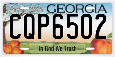 GA license plate CQP6502
